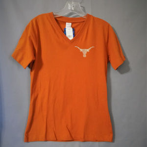 Collegiate v-neck short sleeve tee shirt Longhoorn